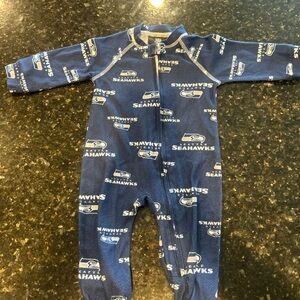NFL Seahawks Blue Kids One Piece Footie